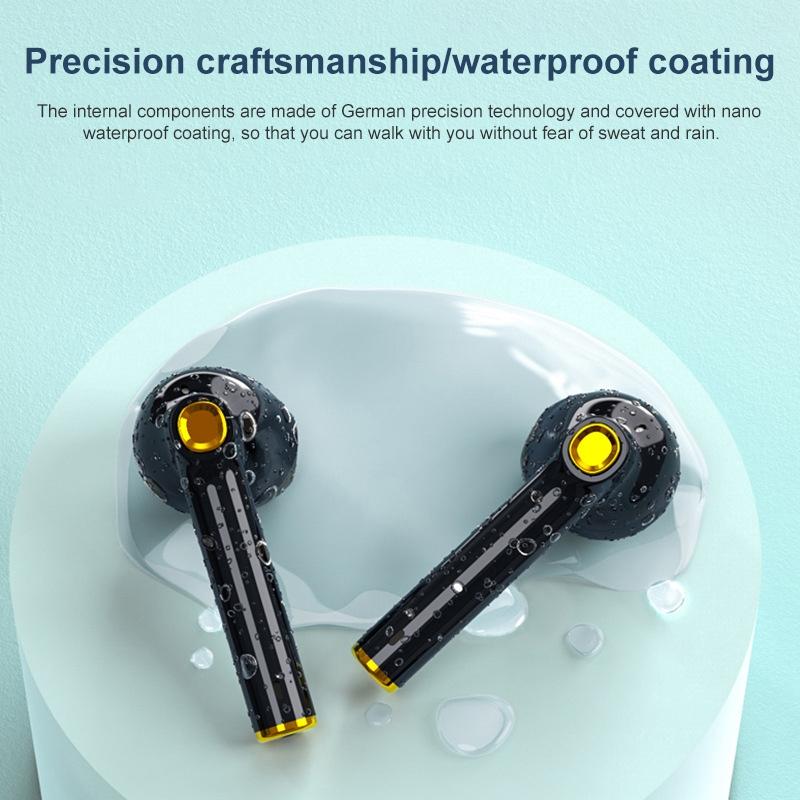 NNEIDS Waterproof Bluetooth Earphones With Digital Display - Black-4