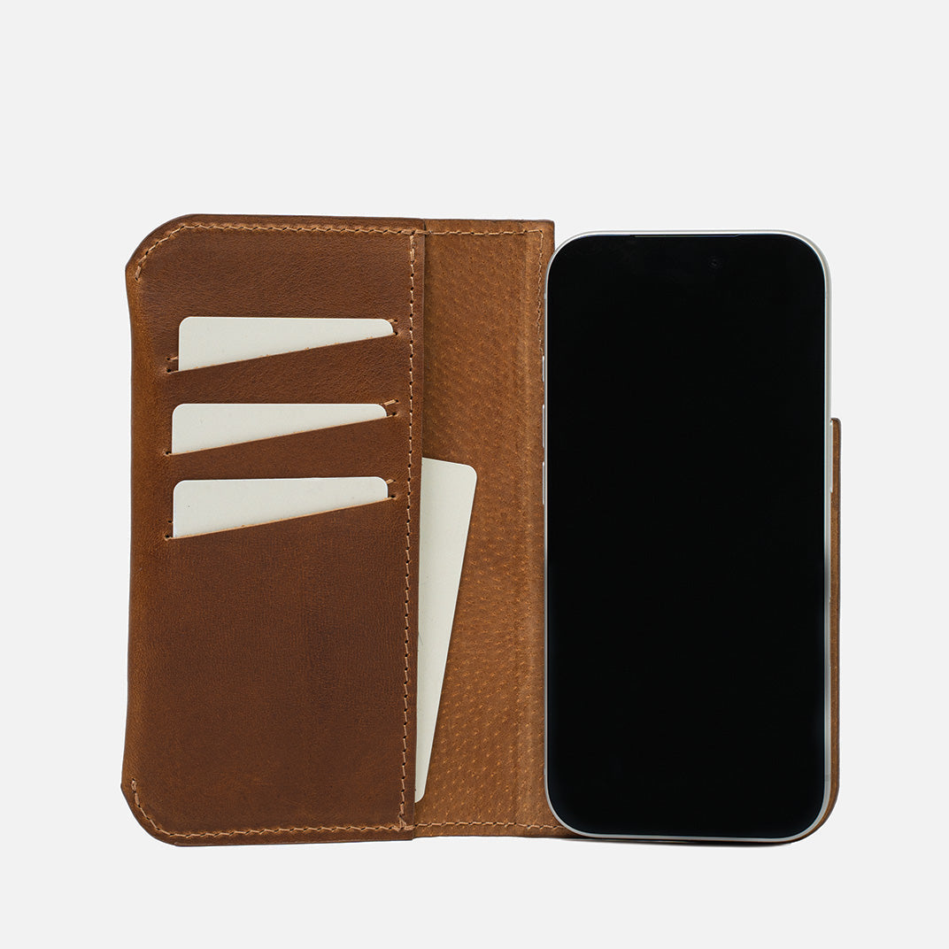 iPhone 17 series Leather Folio Case Wallet with MagSafe - The Minimalist 1.0