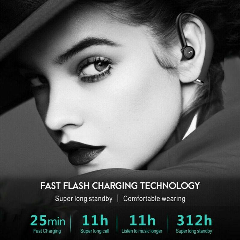 NNEDSZ Wireless Business Sports Bluetooth Earphones - Fast Charging Bluetooth 5.0 - Blue-3