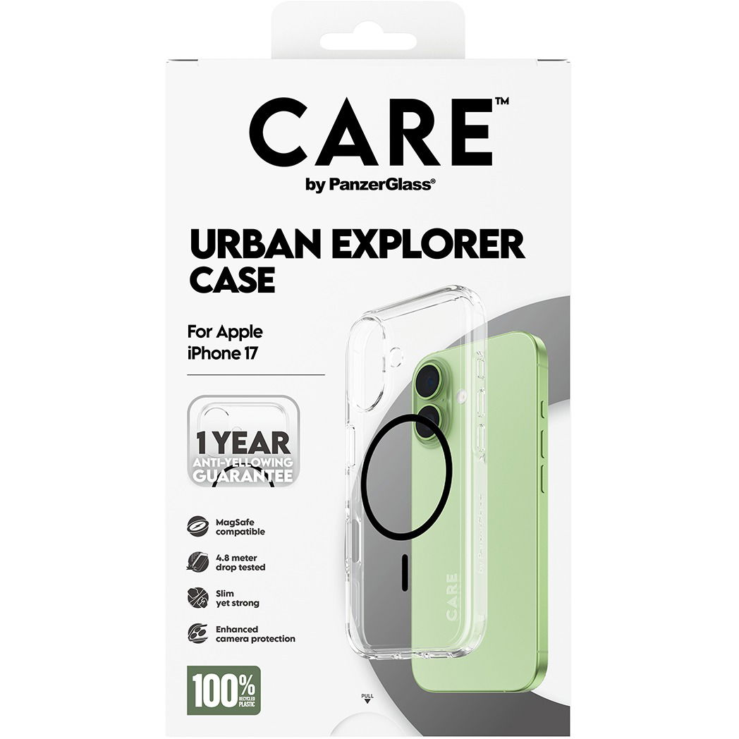 PanzerGlass CARE tok Apple iPhone 17-hez, Urban, átlátszó/fekete, MagSafe (CR85101)-0