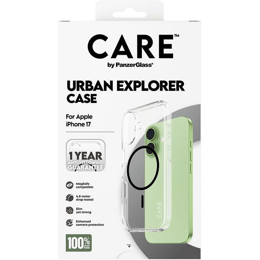 PanzerGlass CARE tok Apple iPhone 17-hez, Urban, átlátszó/fekete, MagSafe (CR85101)-0