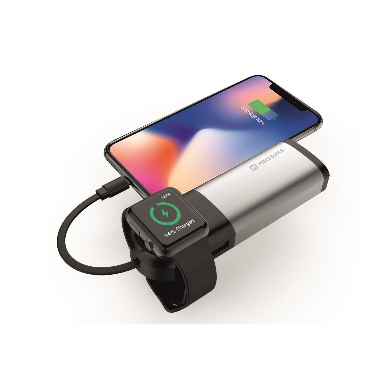 Swissten 2in1 MFI Apple Watch & iPhone power bank 6700 mAh (22013980)-0