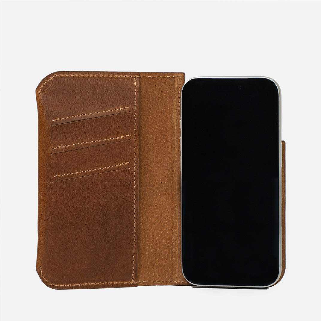 iPhone 17 series Leather Folio Case Wallet with MagSafe - The Minimalist 1.0